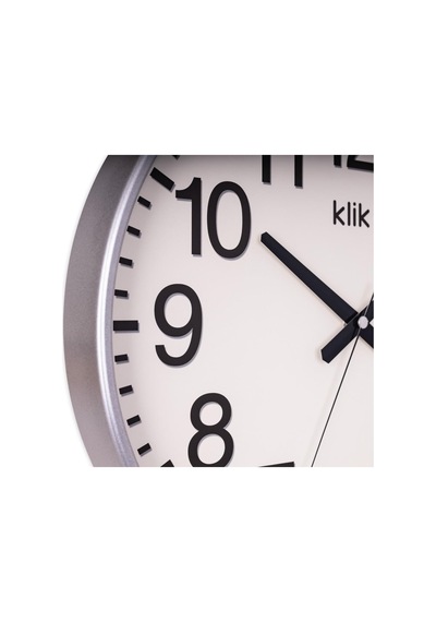 Klik Simplex Gümüş Dekoratif Sessiz Akar Duvar Saati Çok Renkli