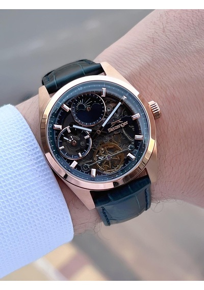 Slazenger Otomatik Seri Mehtap Ve Güneş Kadranlı İtalyan Bileklik Hediyeli Erkek Kol Saat Esl.2559.6 Rose Gold