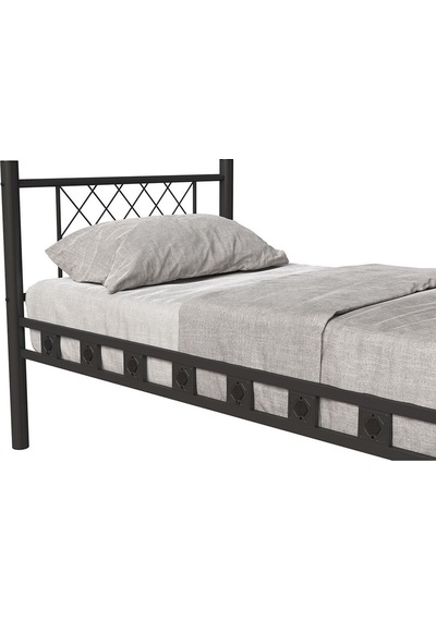 Argimo Metis Tek Kişilik Metal Siyah Karyola 90x190