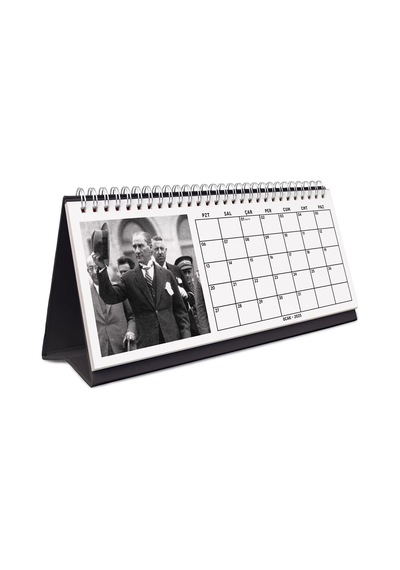 Çift Taraflı 2027 Atatürk Fotoğraflı Takvim, Aylık Planlayıcı Takvim, Büyük Ebat Masa Takvimi Kraft