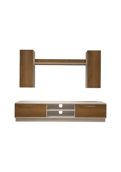 Decoraktiv Eko 5db Mdf Dvd Tv Ünitesi Tv Sehpası - Beyaz Pera Beyaz - Meşe