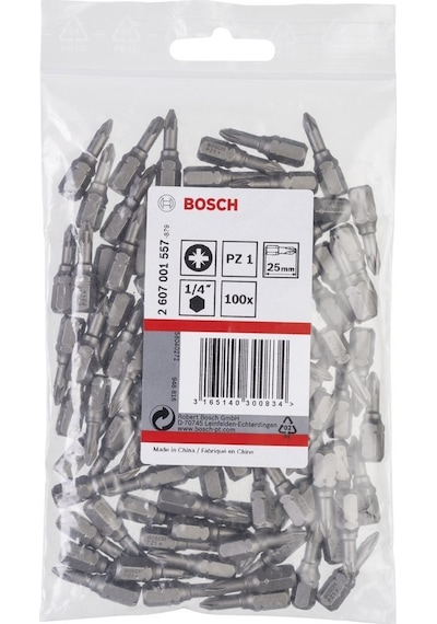 Bosch Extra Hard PZ 1x25 mm 100'lü Vidalama Ucu - 2607001557