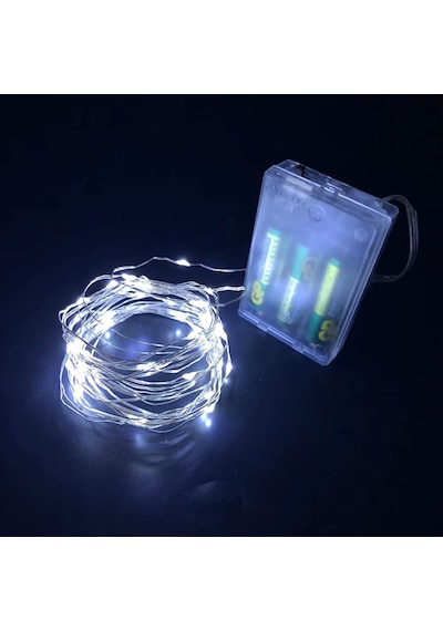 Greyder Gd957 Şerit Pilli Aydınlatma 3 Metre 30 Adet Beyaz Peri Led