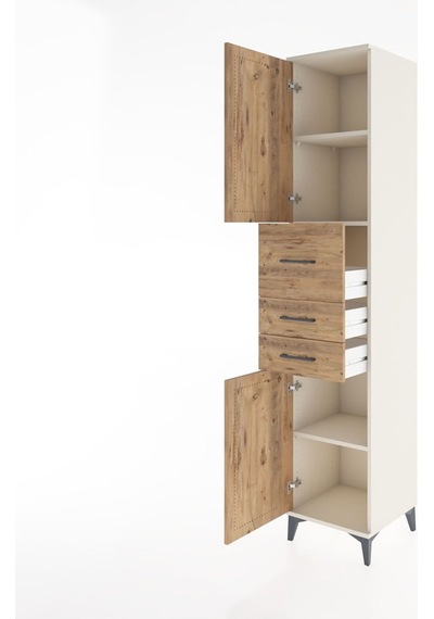 Hyperion Dolap 3 Raflı 3 Çekmeceli 2 Kapaklı 44x44x221 Aytaşı-çam Aytası