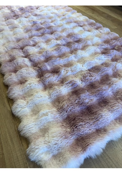 Hoom Rugs Rabbit 420 Multi Lila Çift Renkli Peluş Halı Çok Renkli