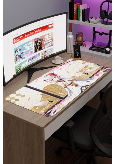 Azur Lane Kaymaz Dikişli Kauçuk Oyuncu Mousepad V5 - 90x40 Xxl Gaming Mouse Pad Fare Altlığı