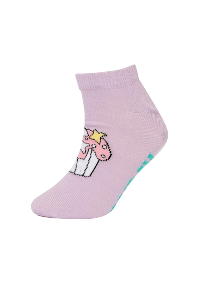 Defacto Kız Çocuk Unicorn Desenli 7li Pamuklu Patik Çorap A6568a8nskr1