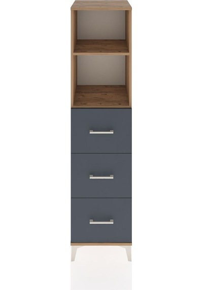 Hyperion Dolap 2 Raflı 3 Çekmeceli 44x44x182 Çam-antrasit Atlas Çam