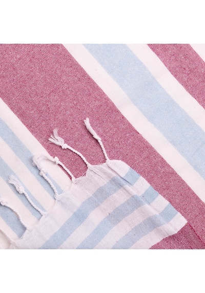 Soft Stripe Peştamal - Mor / Mavi - 90x160 Cm Renkli