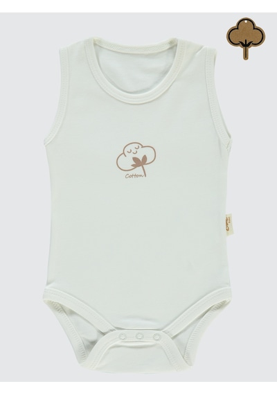 Civil Baby Bebek Organik Çıtçıtlı Badi 0-18 Ay Ekru Ekru