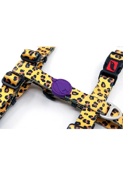 Leopard H-tipi Göğüs Tasması Ayarlanabilir, Konforlu Ve Dayanıklı Desenli Köpek Tasması L