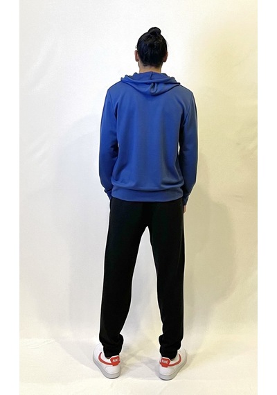 Süperlife Erkek Kapşonlu Regular Fit Air Baskılı İnce Sweatshirt Spr22sw162 İndigo