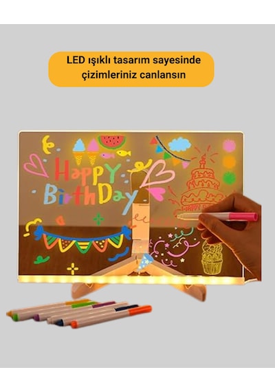 Masaüstü Ve Duvara Monte Edilebilir Led Işıklı Yazı Panosu