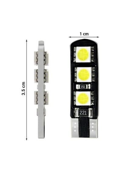 T10 Canbus Smd 5050 6 Ledli Evrensel Beyaz Led Tekli