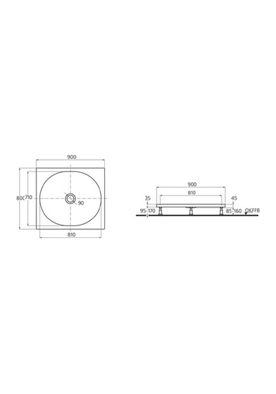 İdeal Standard Tonıc Dikdörtgen Duş Teknesi 90x80cm K670601 Beyaz