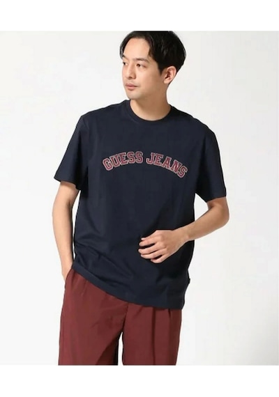 Guess Erkek Lacivert T-shirt Yüksek Kalite Pamuk Lacivert