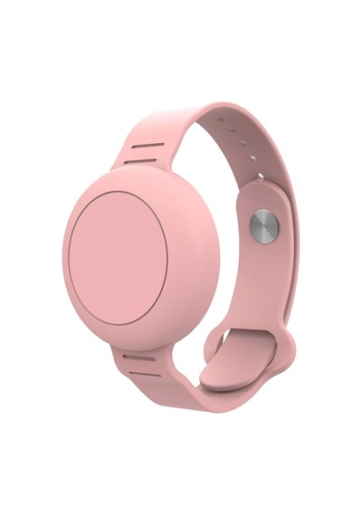 Lexroo Buff Tagsafe Çocuk Bileklik Silikon Airtag Uyumlu Kılıf Saat Hafif Su Geçirmez Pembe Standart