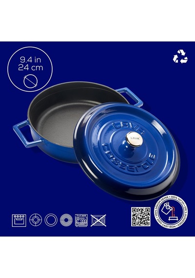 Ayrex Döküm Çok Amaçli Yayvan Tencere Çap Ø 24 Cm -trendy Mavi Diğer