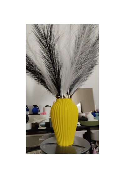 Modern Dekoratif Vazo 20 Cm Sarı Sarı