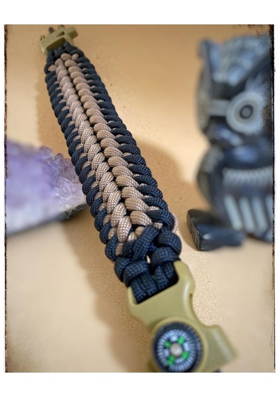 Avcı Model Paracord Bileklik Siyah - Kahverengi