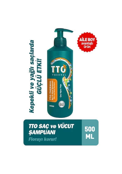 Tto Saç Ve Vücut Şampuanı 500 Ml Yeşil Çay Ağacı Yağı / Tea Tree Oıl