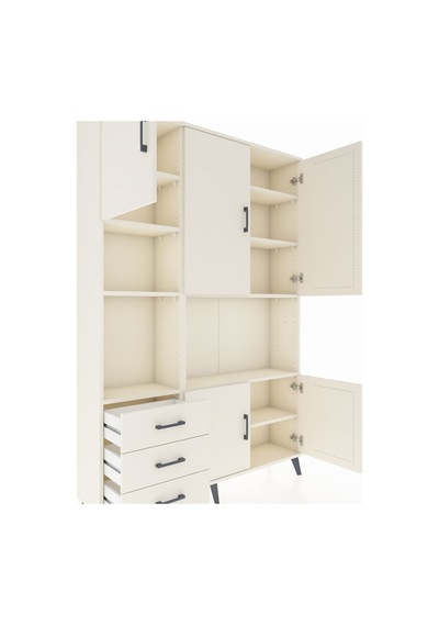 Arges Dolap 9 Raflı 3 Çekmeceli 5 Kapaklı 132x30x195 Aytaşı-a... Aytaşı