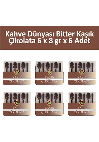 Kahve Dünyası Bitter Kaşık Çikolata 6'lı 6 x 8 G