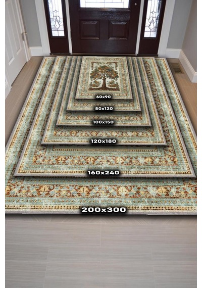 Homshtag Art Deco Meşe Ağacı Vintage Halı Görünümlü Dijital Baskı Renkli Halı,rustik Çiçekli Halı Çok Renkli