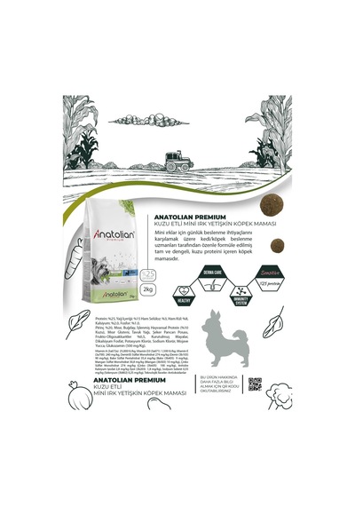 Anatolian Premium Mini Kuzulu Yetişkin Küçük Irk Köpek Maması 2 x 2 KG