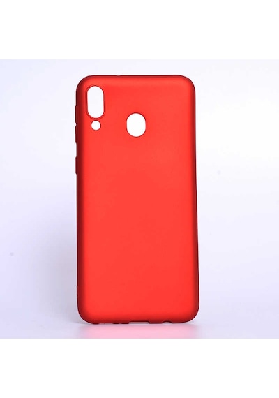 Ekılıf - Samsung Galaxy M20 Uyumlu Kılıf Mat Soft Premier Silikon Kapak - Kırmızı