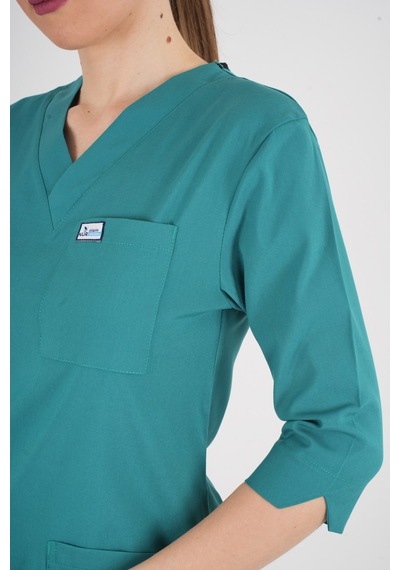 Unisex Ameliyat Yeşili Violet Model Scrubs Takım Doktor Hemşire Üniforması Ameliyat Yeşili