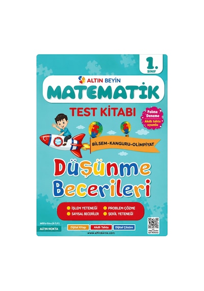 Altın Nokta Yayınları 1. Sınıf Altın Beyin Dikkat Ve Zeka Kitabı İle Matematik Test Kitabı Seti 2 Kitap