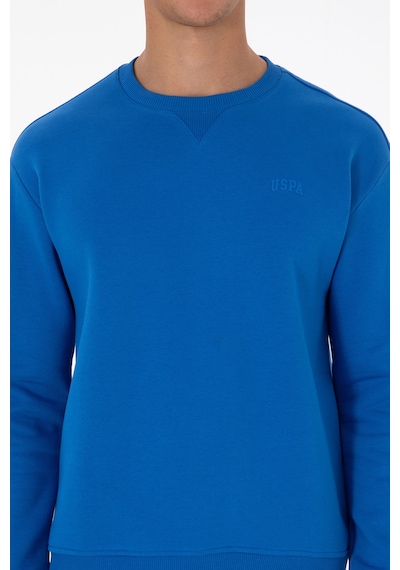 U.S. Polo Assn. Erkek Comfort Fit Bisiklet Yaka Şardonlu Saks Basic Sweatshirt 50313757-VR032