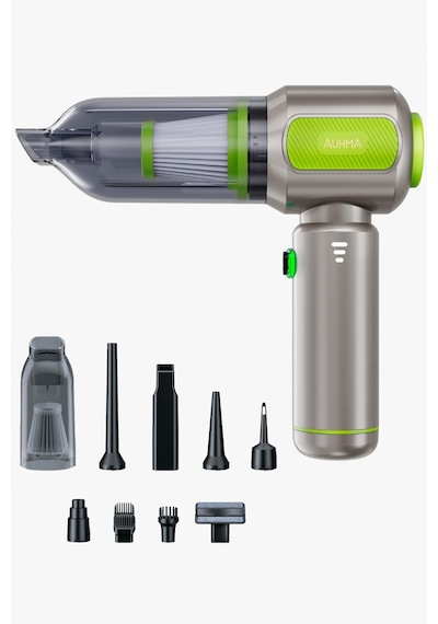 Exenar - Yeşil - Şarjrlı Araç Süpürgesi Kablosuz Araç İçi Süpürge 17000pa Vakumlu Şarjlı 6000mah 100w Fırçasız Motor 17000 Pa 100w
