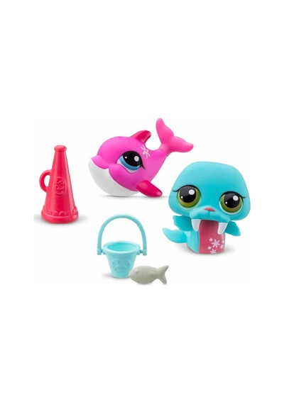 Littlest Pet Shop Minişler 2 Li Figür Seti S1 - Deniz Aygırı Ve Yunus Balığı - 5 Cm