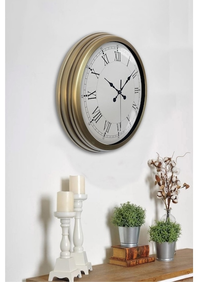 Retro Modern Roma Rakamlı 40 Cm Metal Duvar Saati Diğer