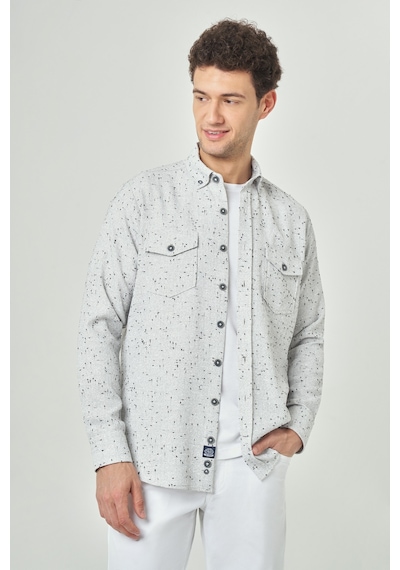 Bisse Erkek Regular Fit Paşa Yaka Uzun Kollu Spor Gömlek Laci Gm23y231073 D39 Lacivert