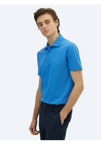Kip Saks Düz Polo Yaka Pamuk T-shirt 4XL