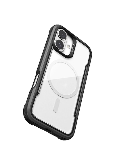 Apple Uyumlu iPhone 16 Kılıf Magsafe Şarj Özellikli Airbagli Raptic Shield Serisi Şeffaf Arka Yüzey Kapak Siyah