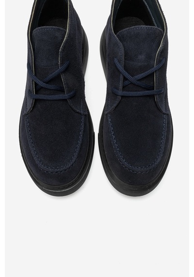 Luvi Shoes Lılya Lacivert Süet Hakiki Deri Kadın Chukka Bot