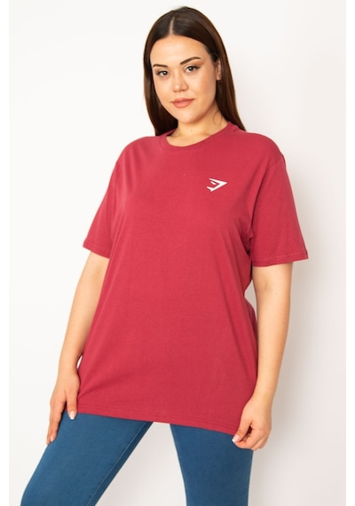 Şans Kadın Bordo Bisiklet Yakalı Kısa Kollu Basic Bluz 65n33279-bordo Bordo