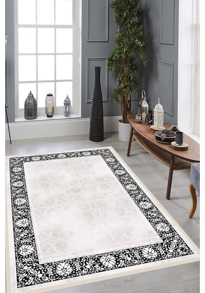Rovigo Home Dijital Baskı Yıkanabilir Kaymaz Taban Salon Halısı Ve Yolluk Rvg0899-fnl478 Krem