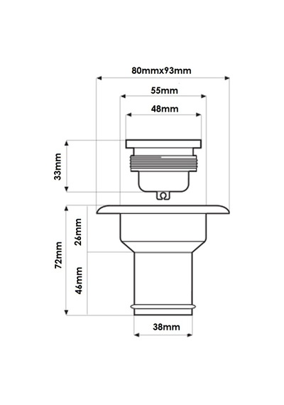 Plastik Dolum Ağizi 38mm For Water Muhafazali
