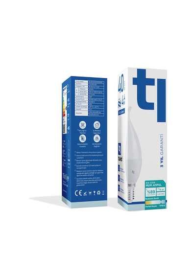 Redeem C37A E14 Mum Ampul, Titreşimsiz, Göz Konforu, 518 Lümen, Parlak Beyaz, 5700 Kelvin