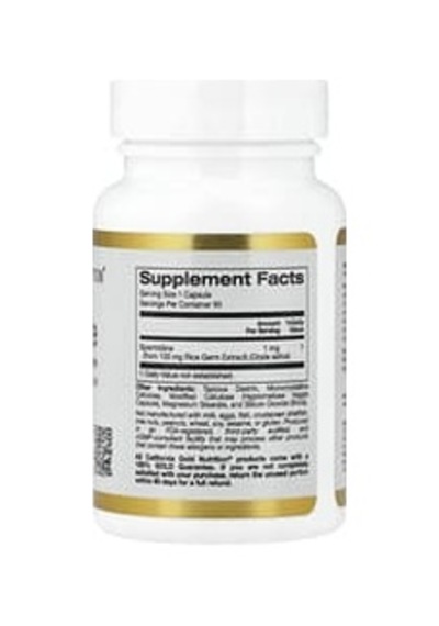 California Gold Nutrition, Spermidine, Rice Germ Extract, 90 Veggie Capsules 1 Mg Per Capsule