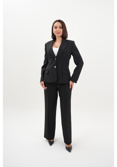 Velnara Moda Siyah Modern Klasik Kadın Takım Elbise - Düğme Detaylı Ceket & Boru Paça Pantolon Siyah - 942442082 Siyah Velnara Moda Siyah Modern Klasik Kadın Takım Elbise - Düğme Detaylı Ceket & Boru Paça Pantolon Siyah - 942442082 Siyah