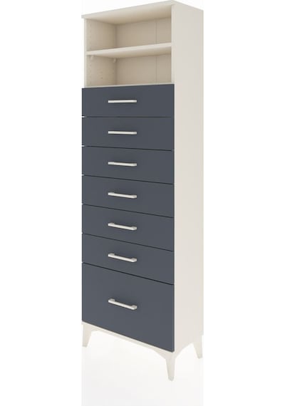 Arges Dolap 2 Raflı 7 Çekmeceli 60x30x182 Aytaşı-antrasit Aytaşı