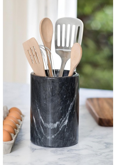 Marble Wine Chiller And Utensil Holder, Black - Fox Run 8649 Marble Utensil Holder, Black