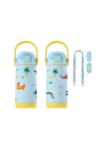 Sipnjoy - Sipsquad Plus Çocuk Su Termosu 480 Ml - Snappy Croc Sanppy Croc