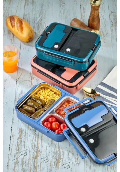 Cooker YK1392 Bölmeli Çelik Hazneli Yemek Kabı Çok Renkli